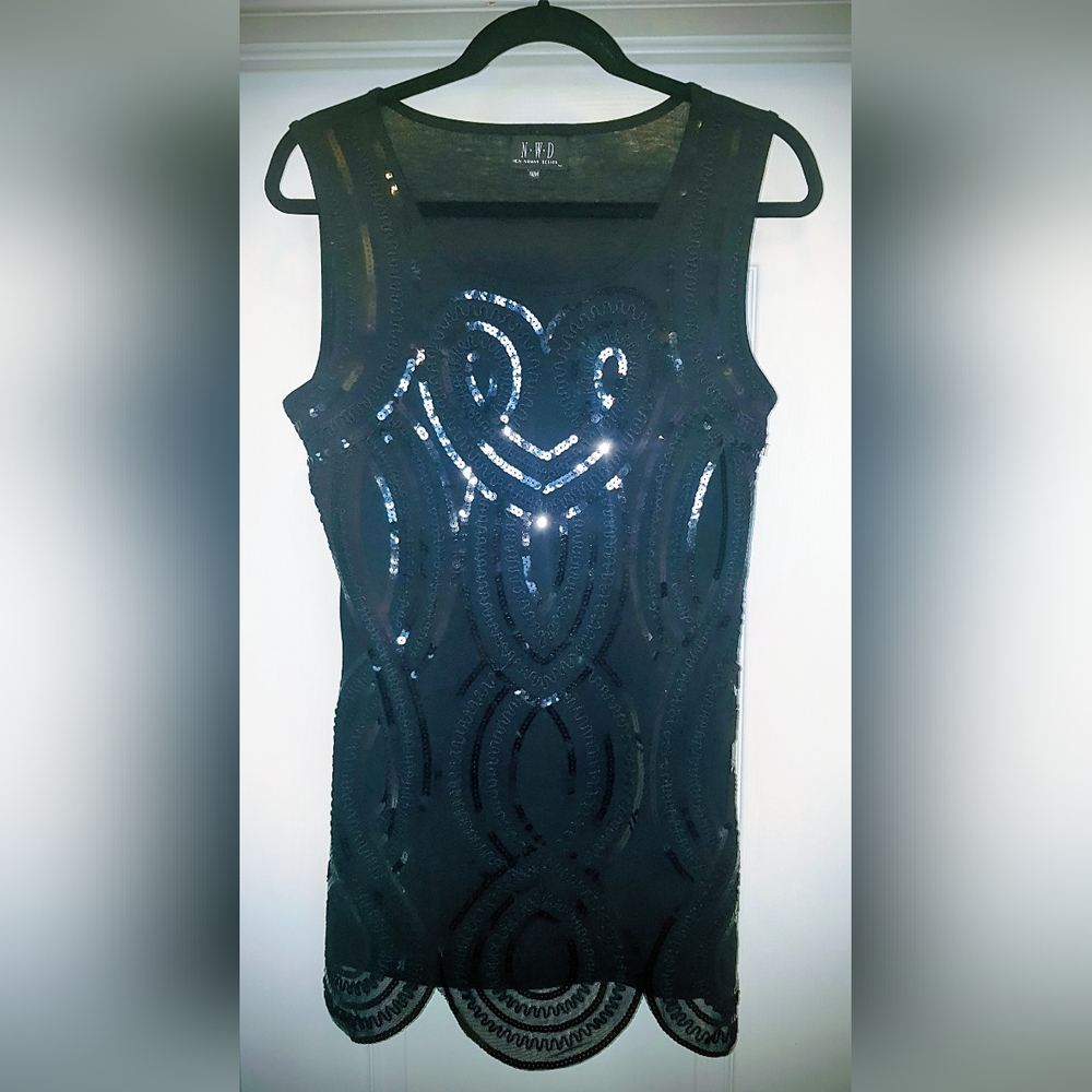 Black Sequin Sleeveless Top